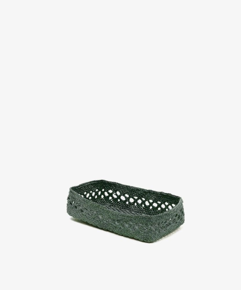 Rectangular Iraca Basket S - MAYA KAKI