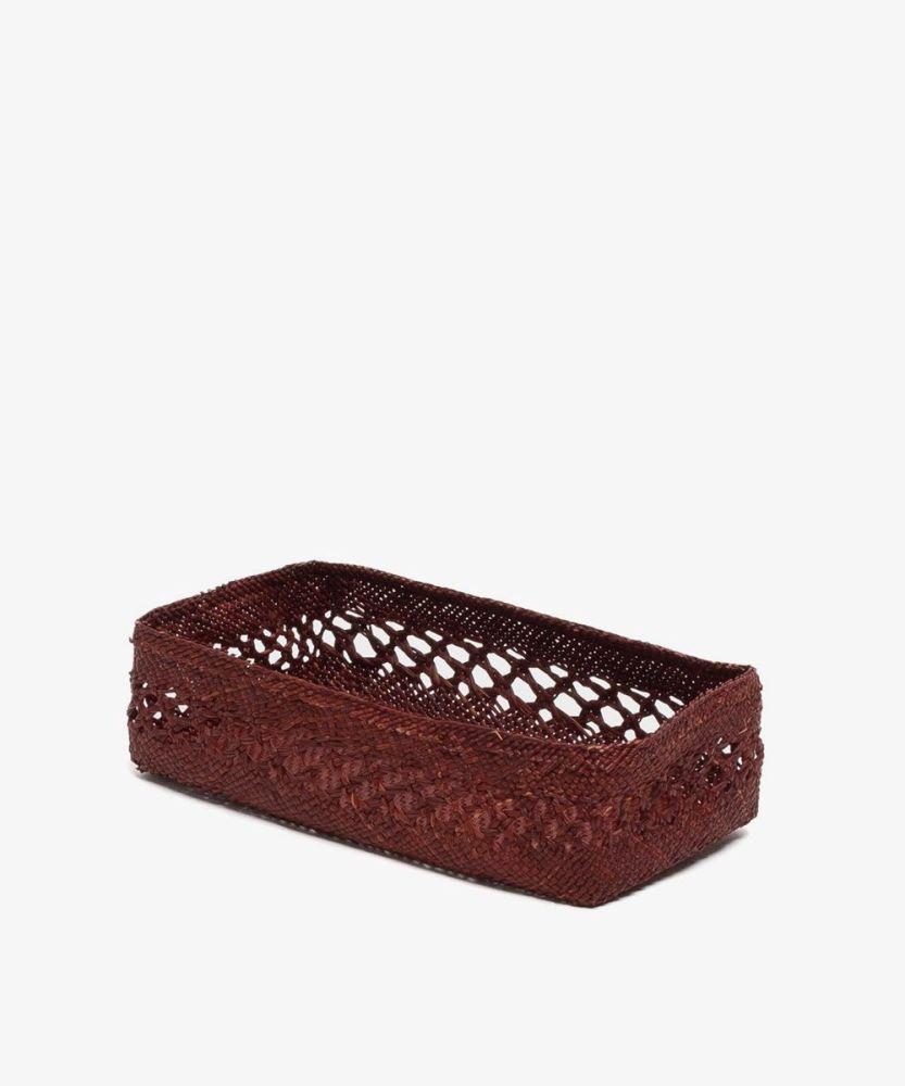 Rectangular Iraca Basket L - MAYA WALLNUT