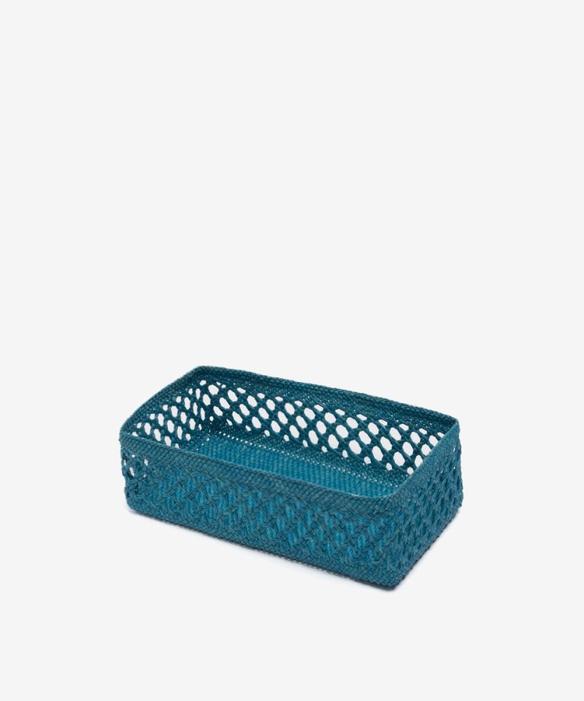 CAJA DE IRACA RECTANGULAR S - MAYA AZUL CLARO