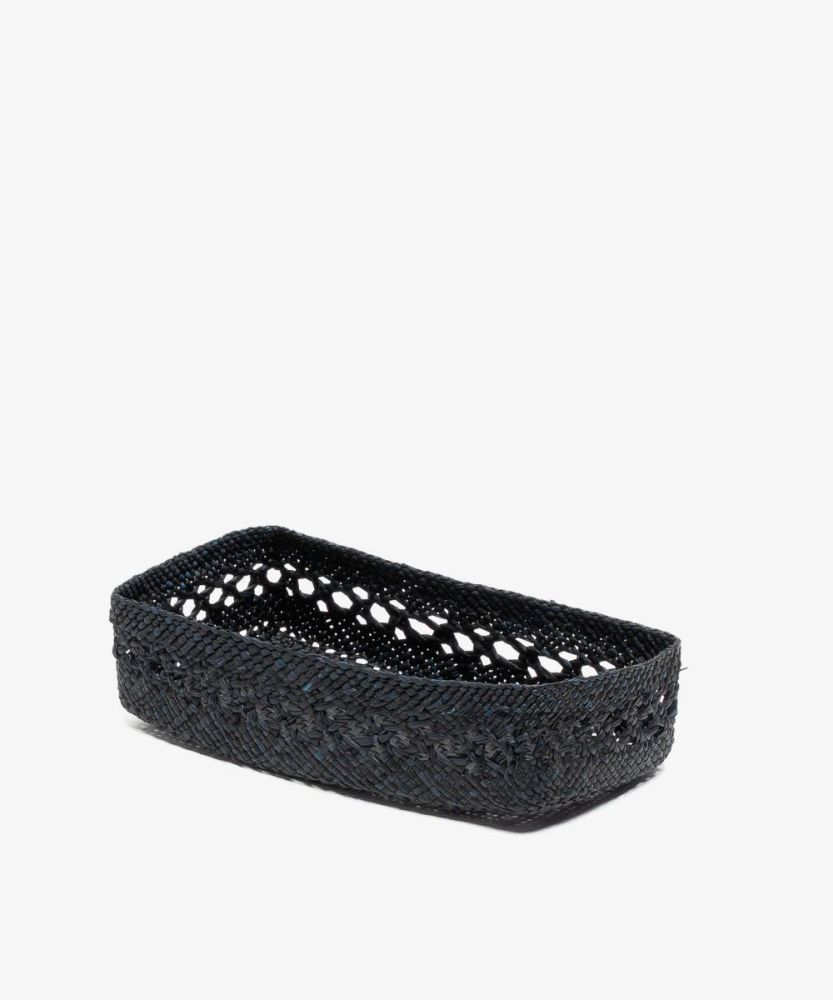 CAJA DE IRACA RECTANGULAR L- MAYA NEGRO