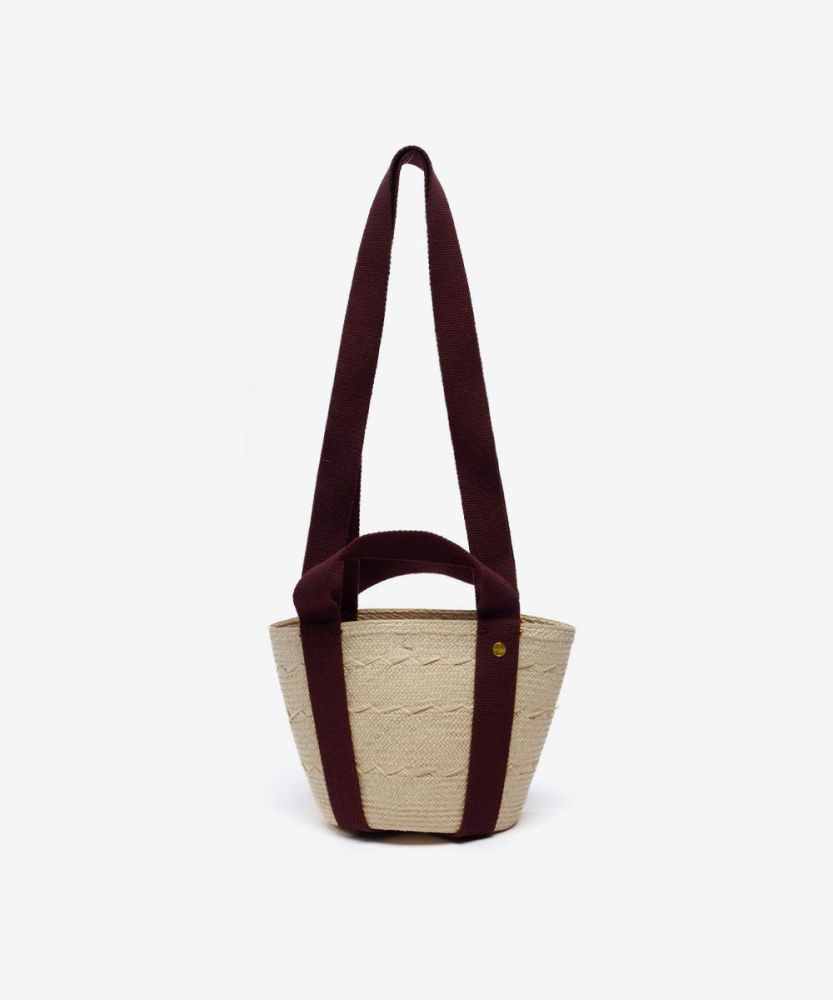 BASKET FORMENTERA 2 HANDLE BEIGE with brown