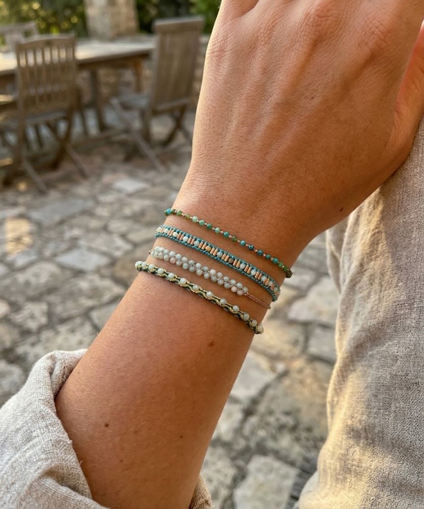 SET PULSERAS - PIEDRAS AZULES