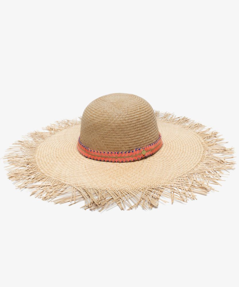 PAMELA HAT WITH FRINGES & BAND - TOAST