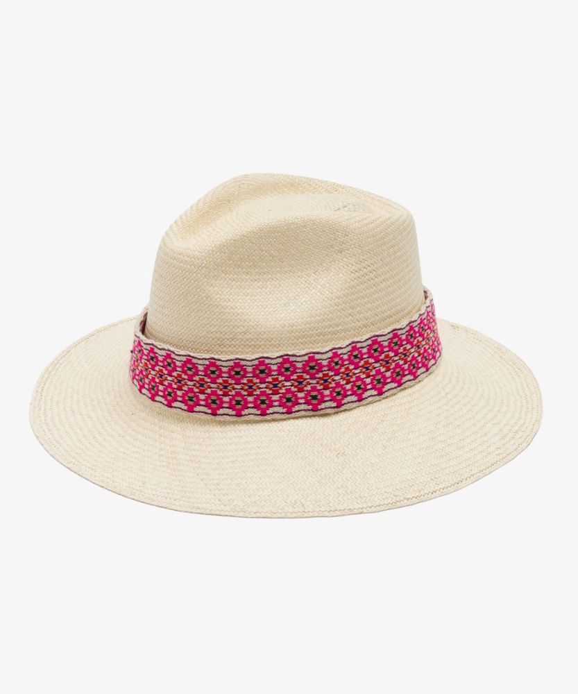 PANAMA HAT WITH RIBBON - BEIGE