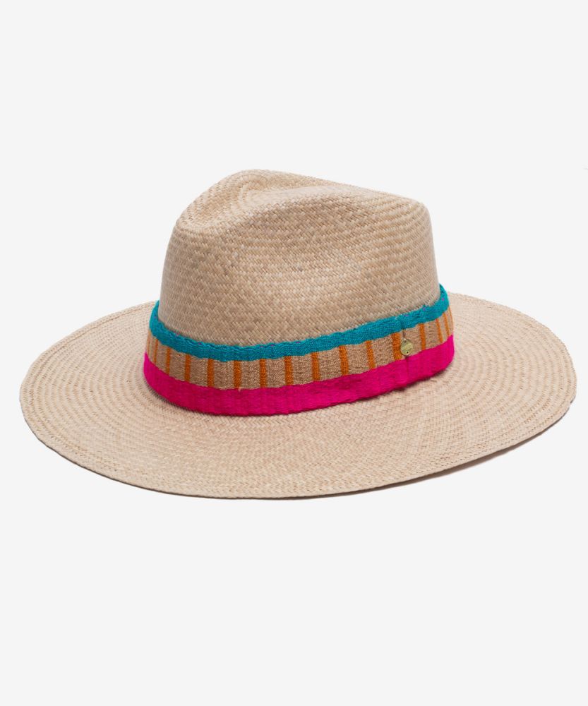 PANAMA HAT WITH RIBBON - TOAST