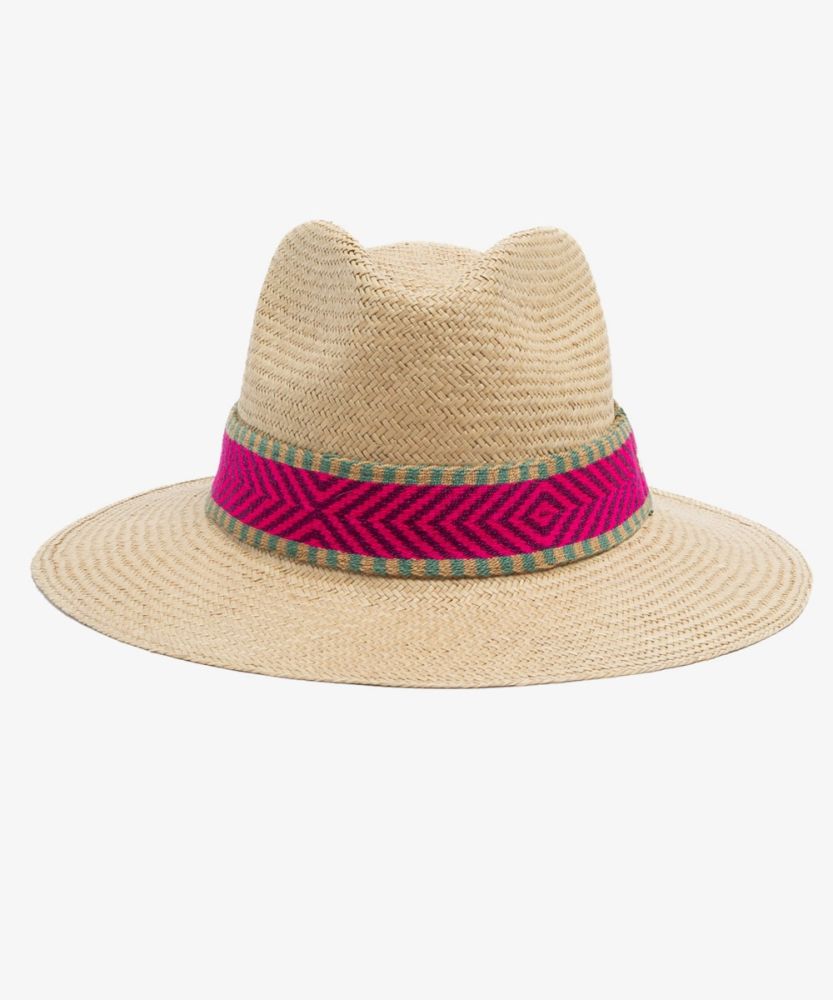 PANAMA HAT WITH RIBBON - TOAST