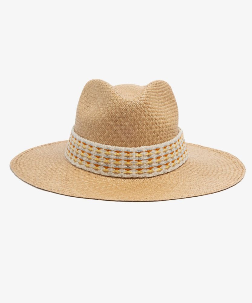 PANAMA HAT WITH RIBBON - TOAST