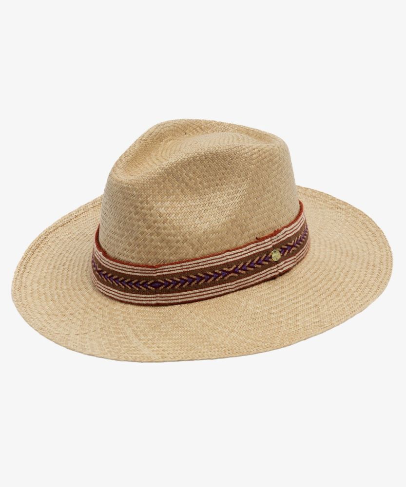 PANAMA HAT WITH RIBBON - TOAST