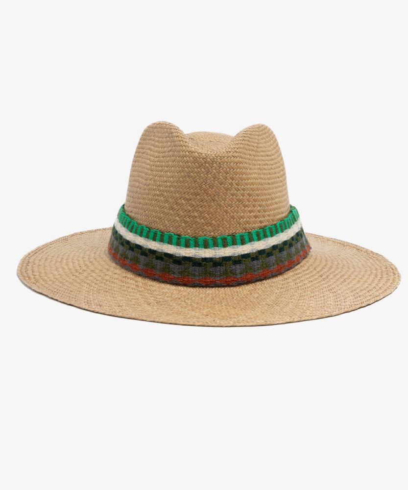 PANAMA HAT WITH RIBBON - CAMEL
