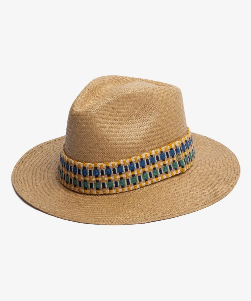 PANAMA HAT WITH RIBBON - CAMEL