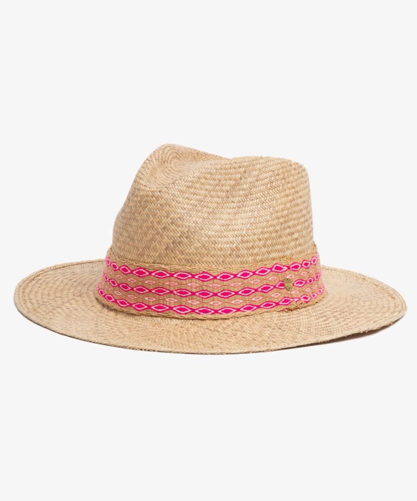 PANAMA HAT WITH RIBBON - CAMEL