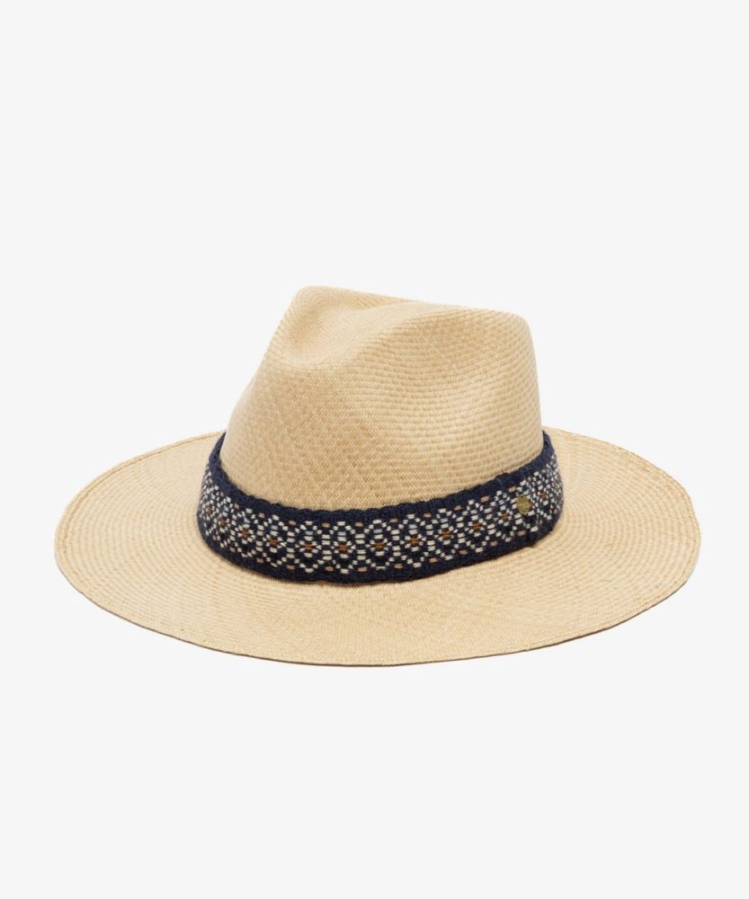 PANAMA HAT, EXTRA, WITH RIBBON - TOAST