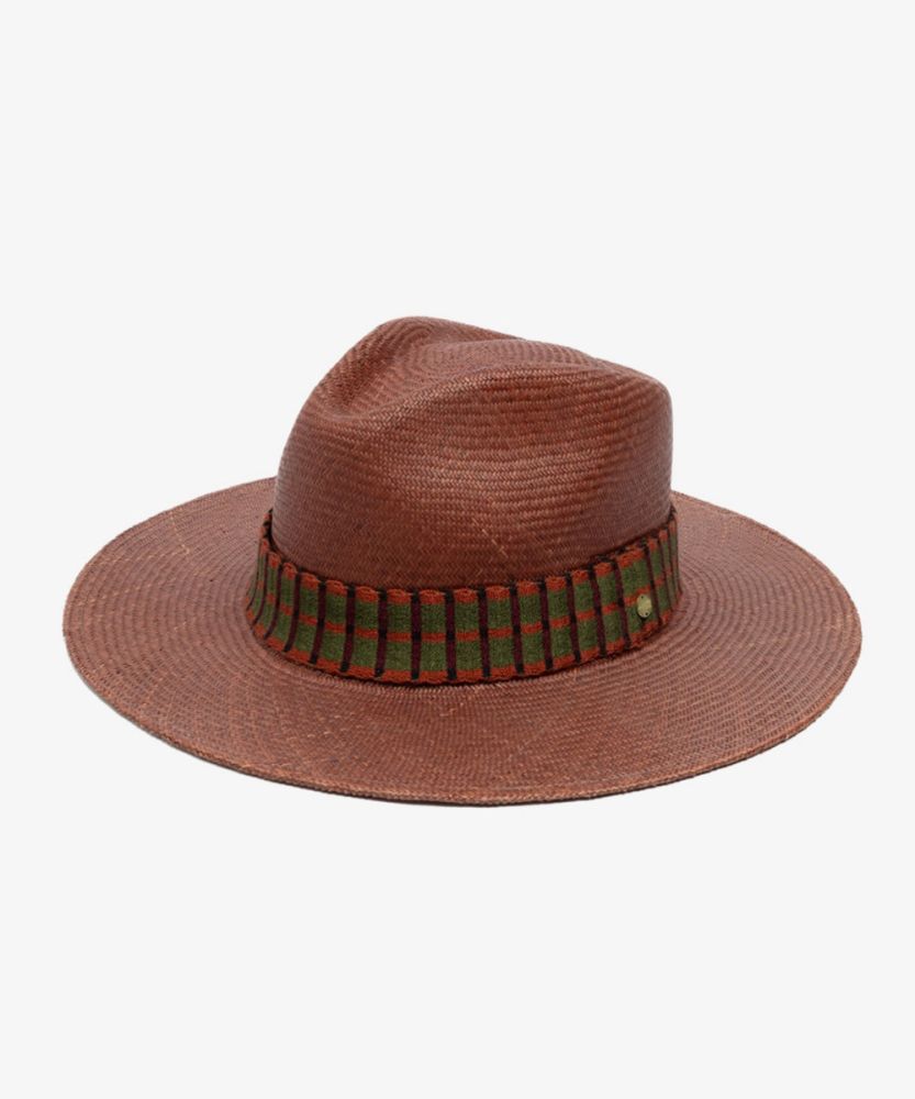 PANAMA HAT, EXTRA, WITH RIBBON - CAMEL