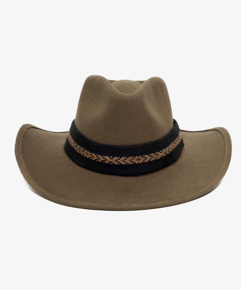 SOMBRERO LANA KAKI CON CINTA
