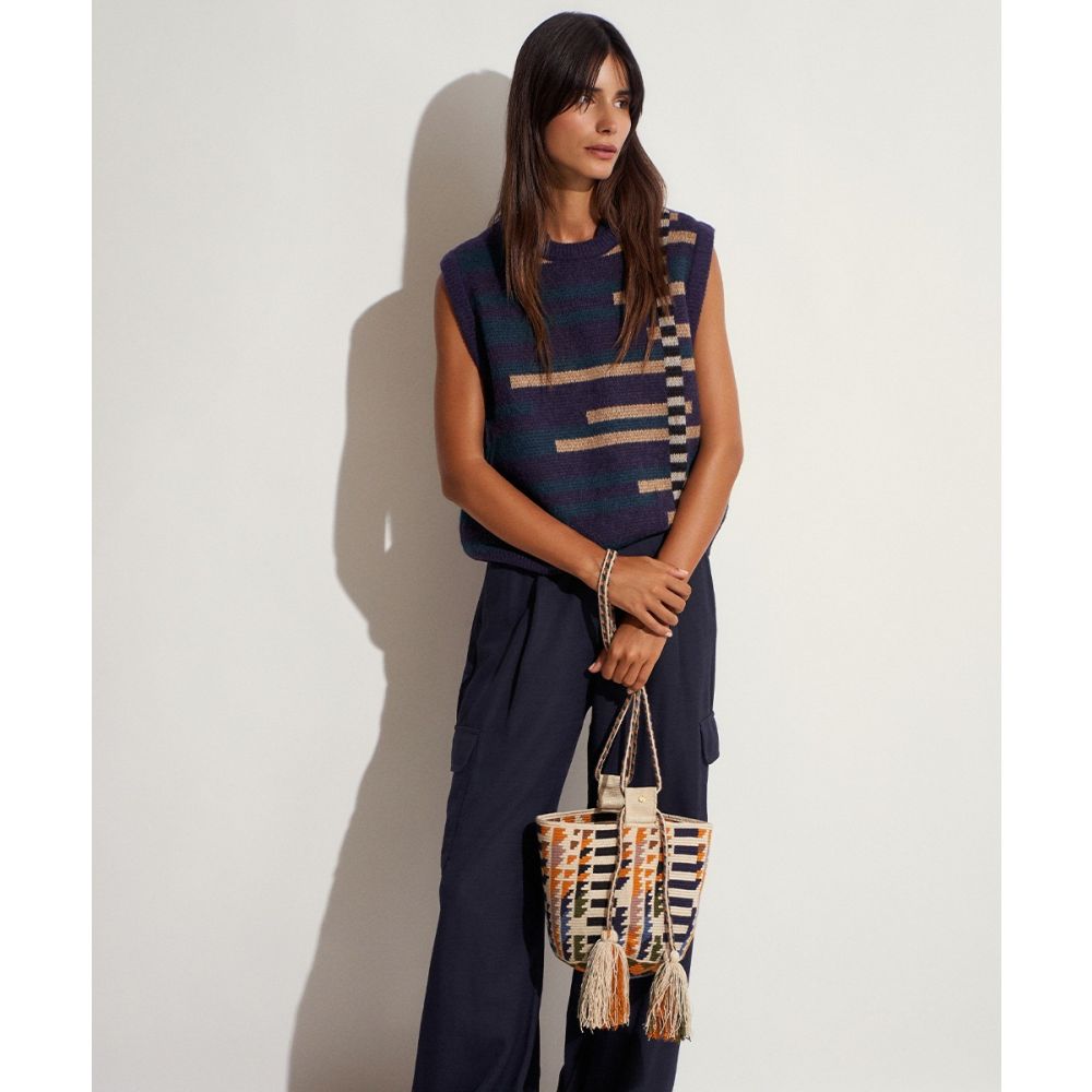 Bolso Camberra - Beige y multicolor