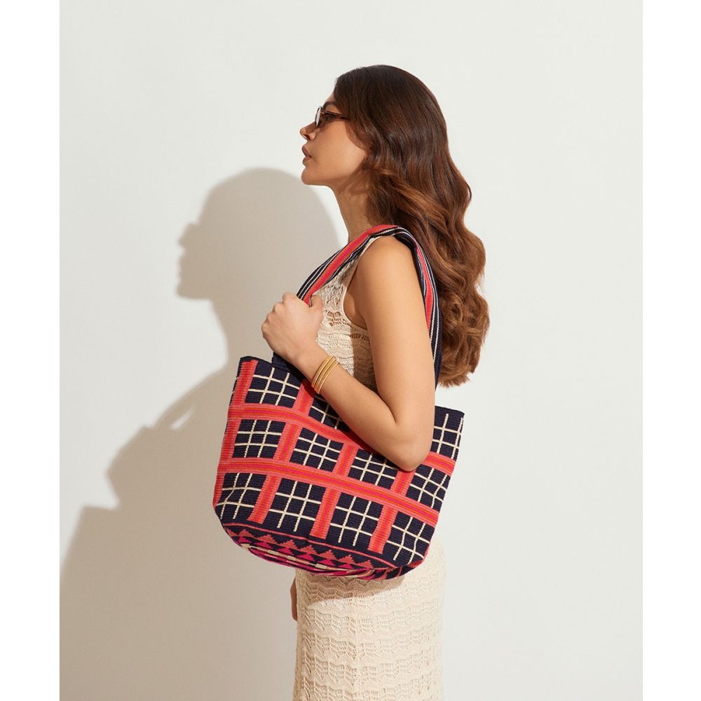 Bolso Shopping L - HERON - MARINO Y CORAL