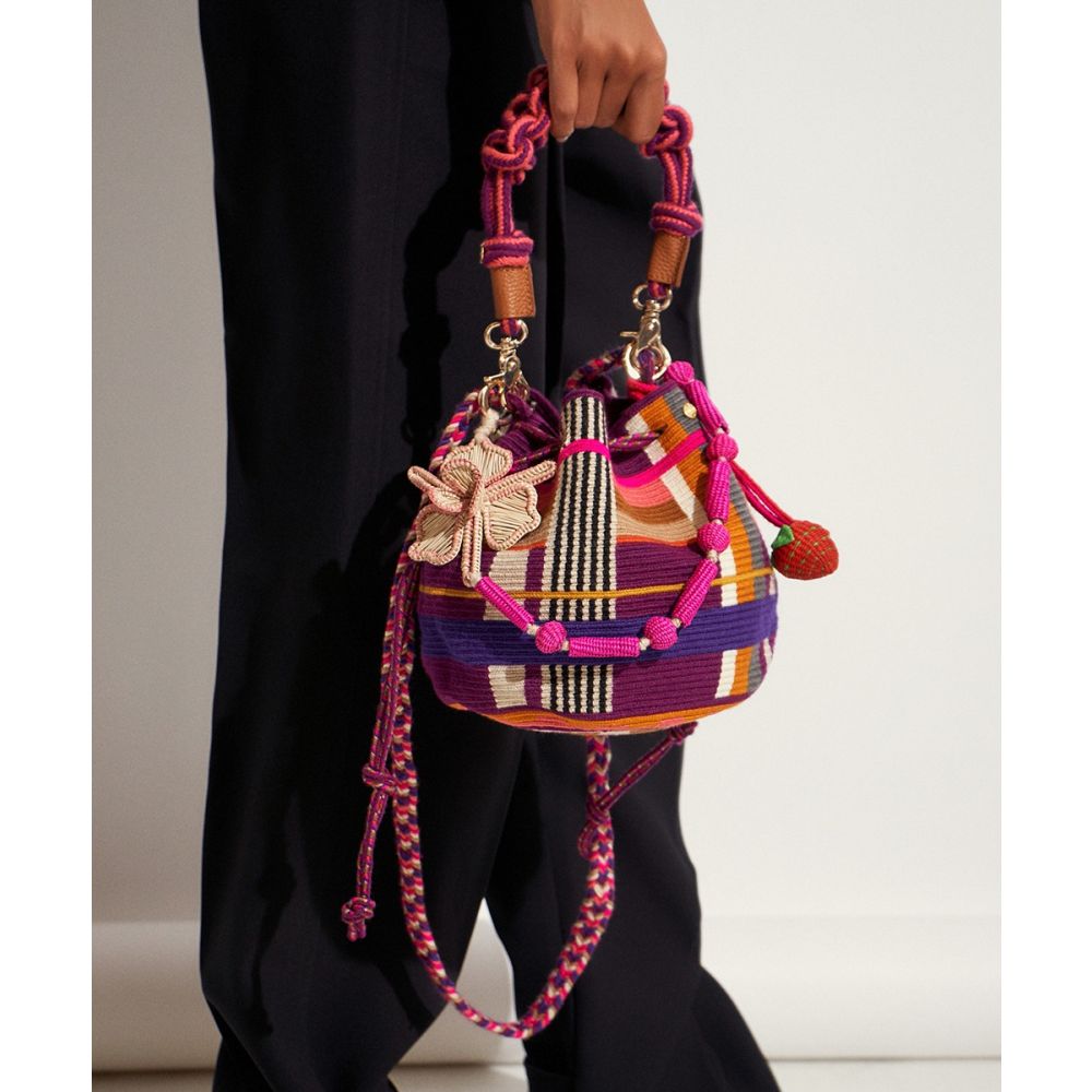 BOLSO MITRA CON ASA DE MACRAMÉ - 