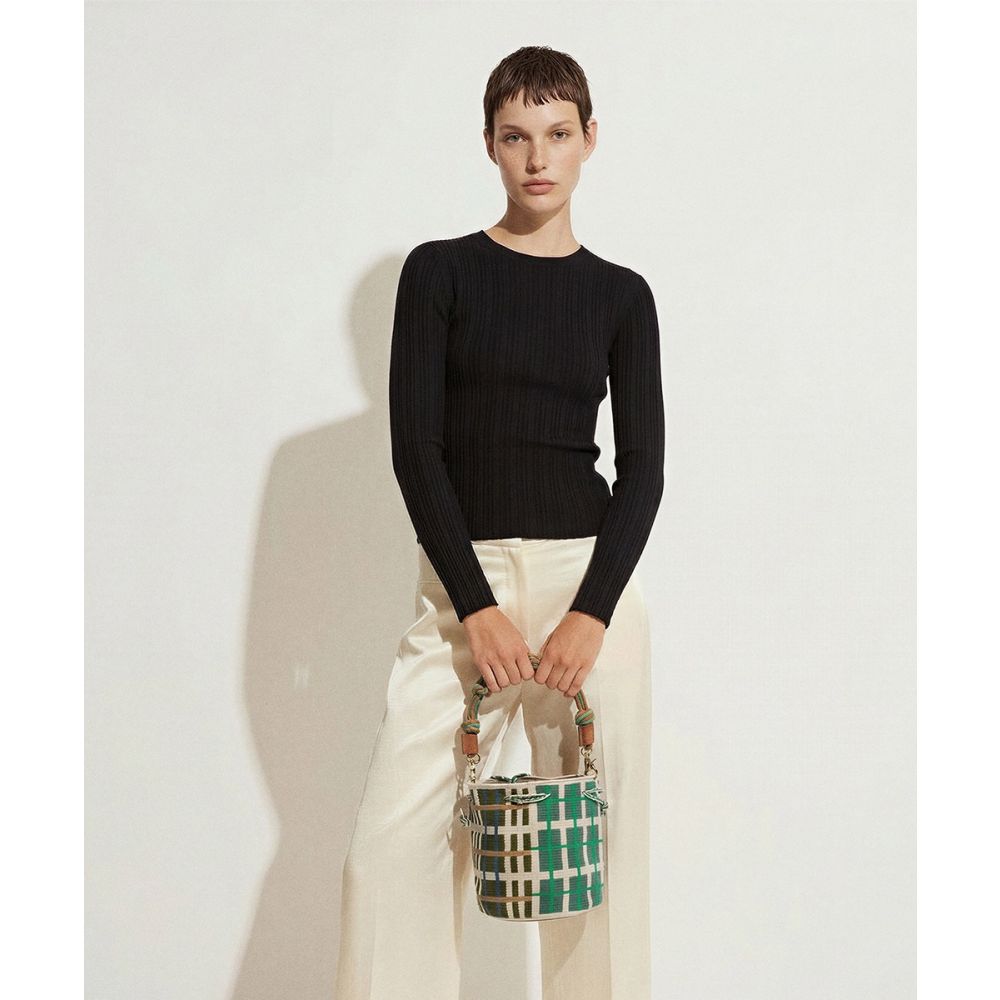 MITRA bag W/ MACRAME STRAP -  FALCON - GREEN & DARK GREEN