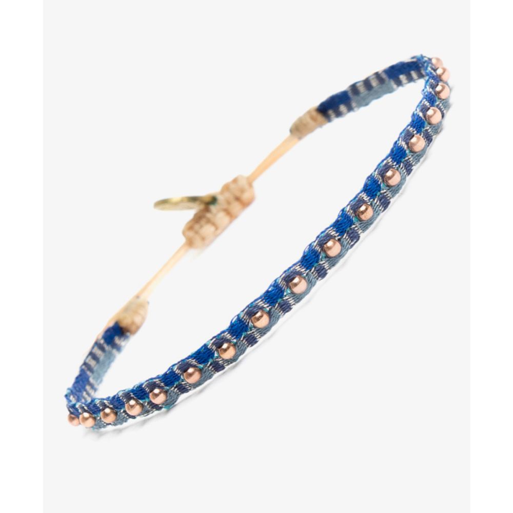 Bracelet Fontana 40 G - BLUE WITH GOLD PLATED BEADS