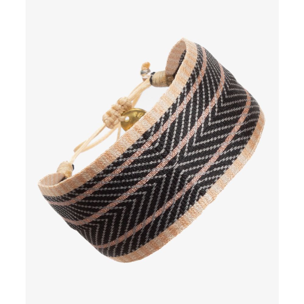 Bracelet 2 cm Special - BLACK AND CORAL 