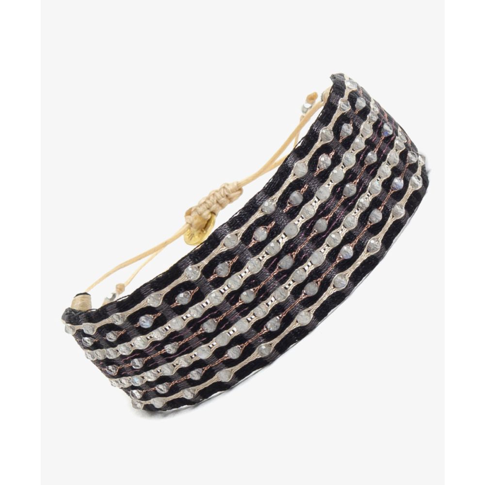 Pulsera ARGANTINA 2 cm especial - NERGA Y GRIS CON LABRADORITA 