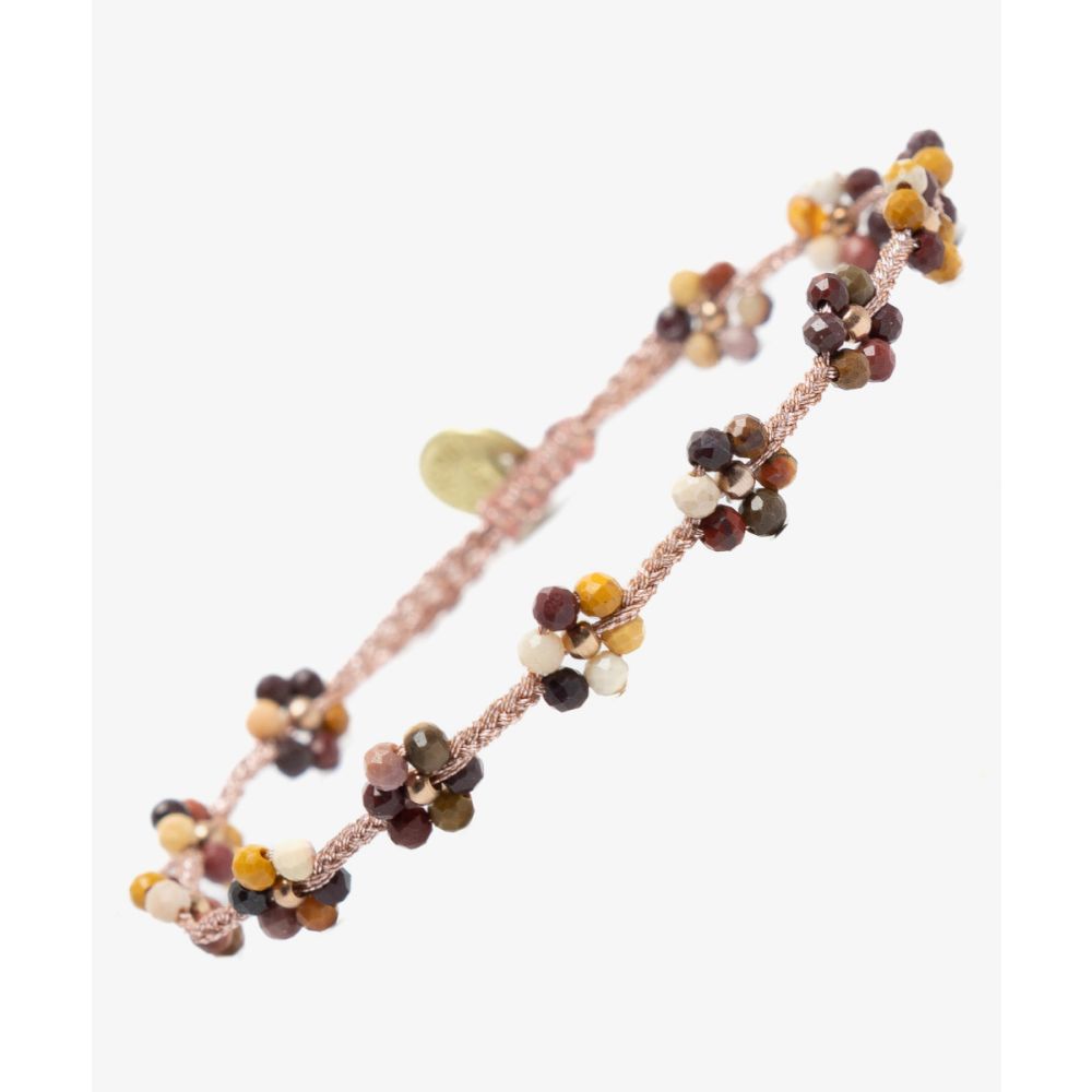 PULSERA DE PIEDRAS - FLOR - mookaita