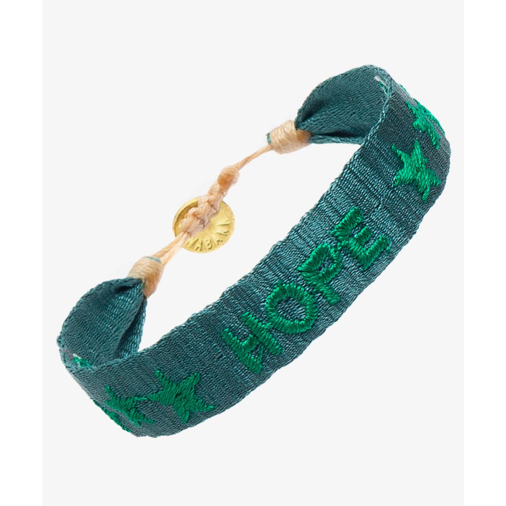EMBROIDERED BRACELET - HOPE - GREEN