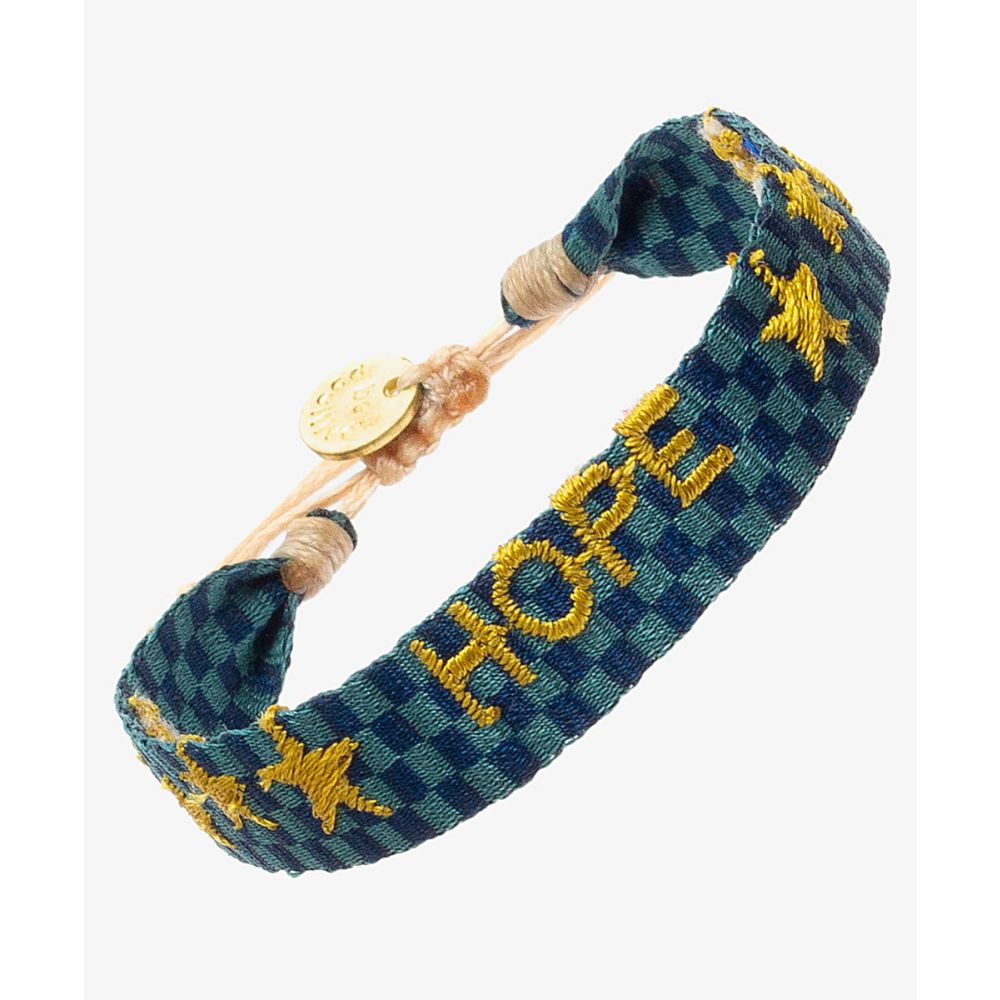EMBROIDERED BRACELET - HOPE - GOLD