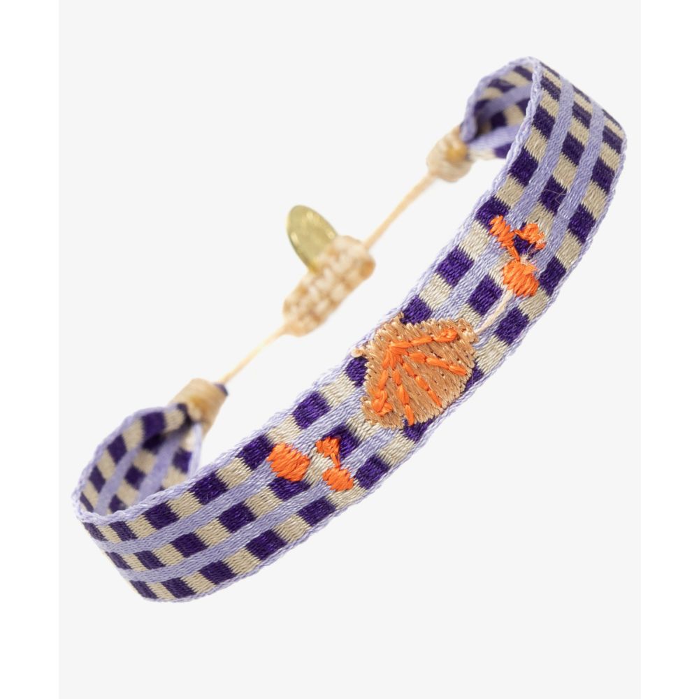 PULSERA BORDADA - CONCHA MORADA