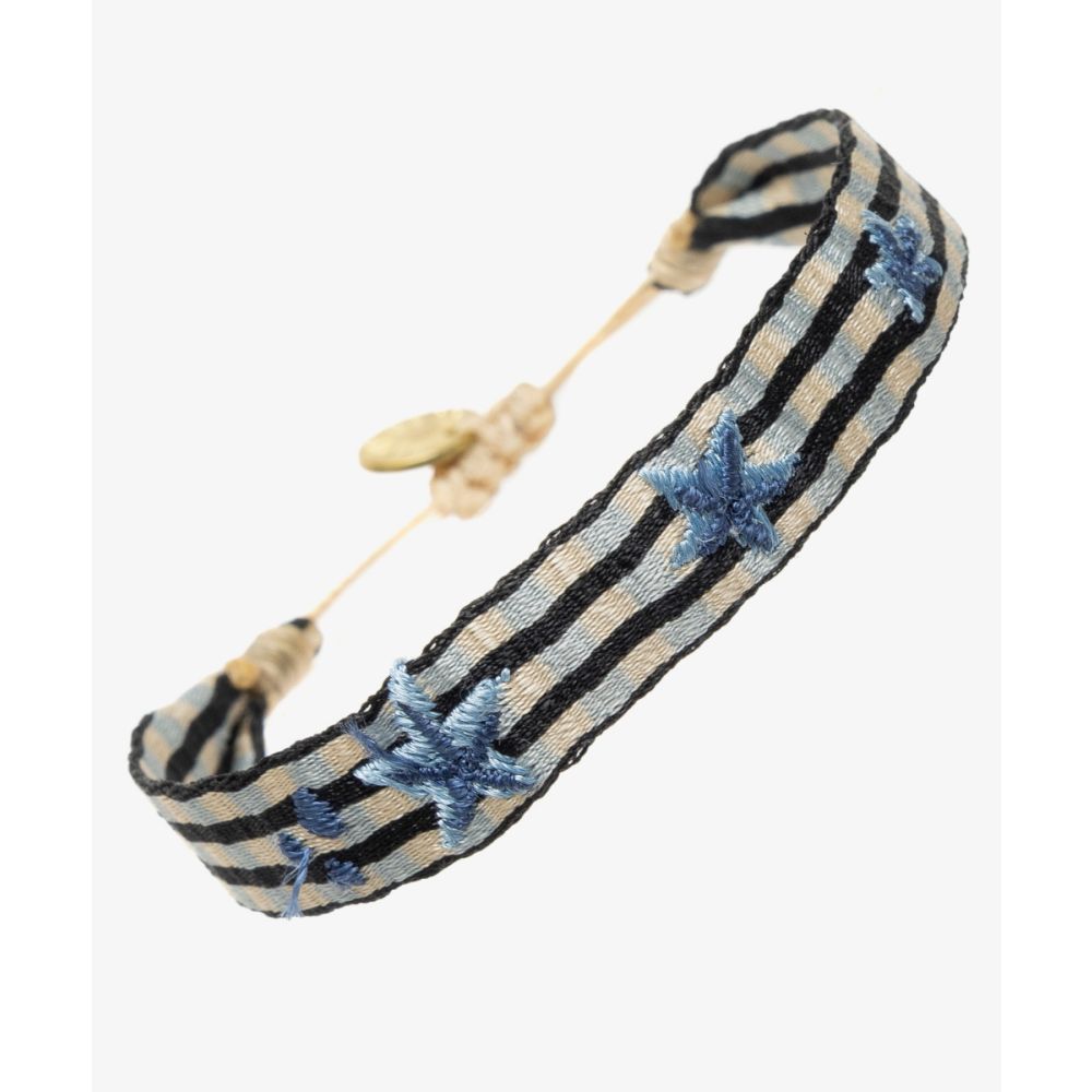 PULSERA BORDADA - ESTRELLA DE MAR AZUL