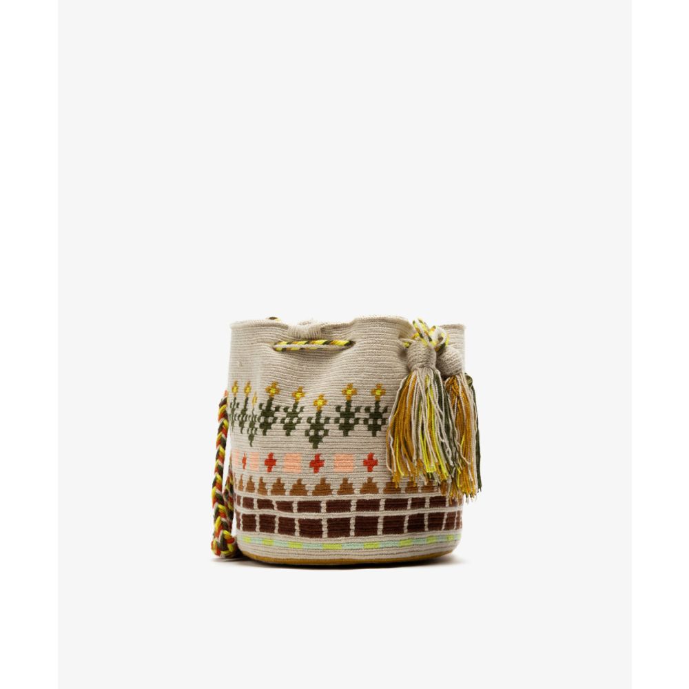 BOLSO CRUZADO M - DRAGON - BEIGE Y MARRÓN