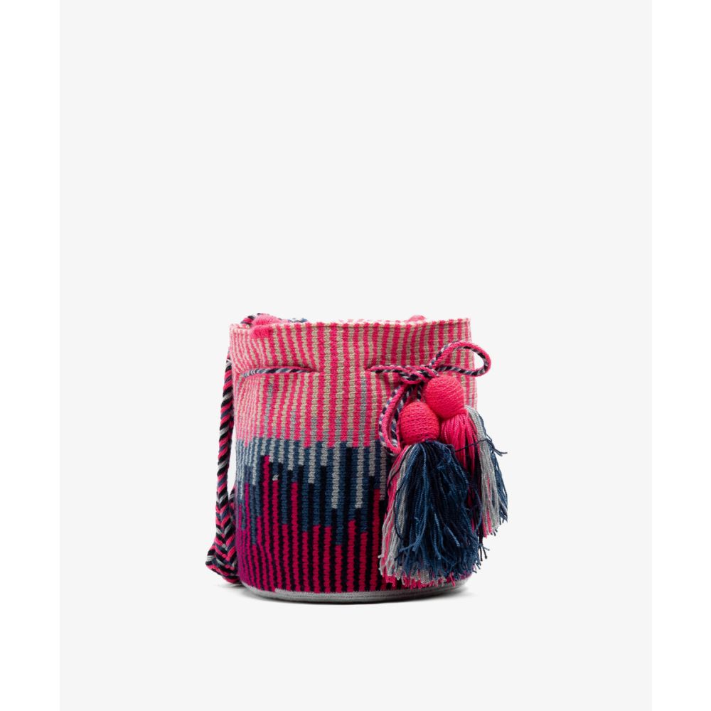 BOLSO CRUZADO M - LYNX - MARINO Y ROSA NEON