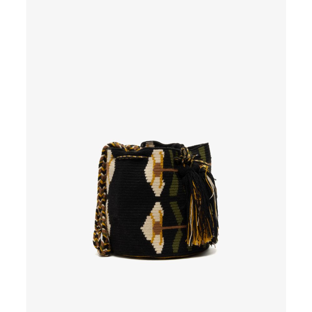 BOLSO CRUZADO M -  DAPHNE - NEGRO Y VERDE

