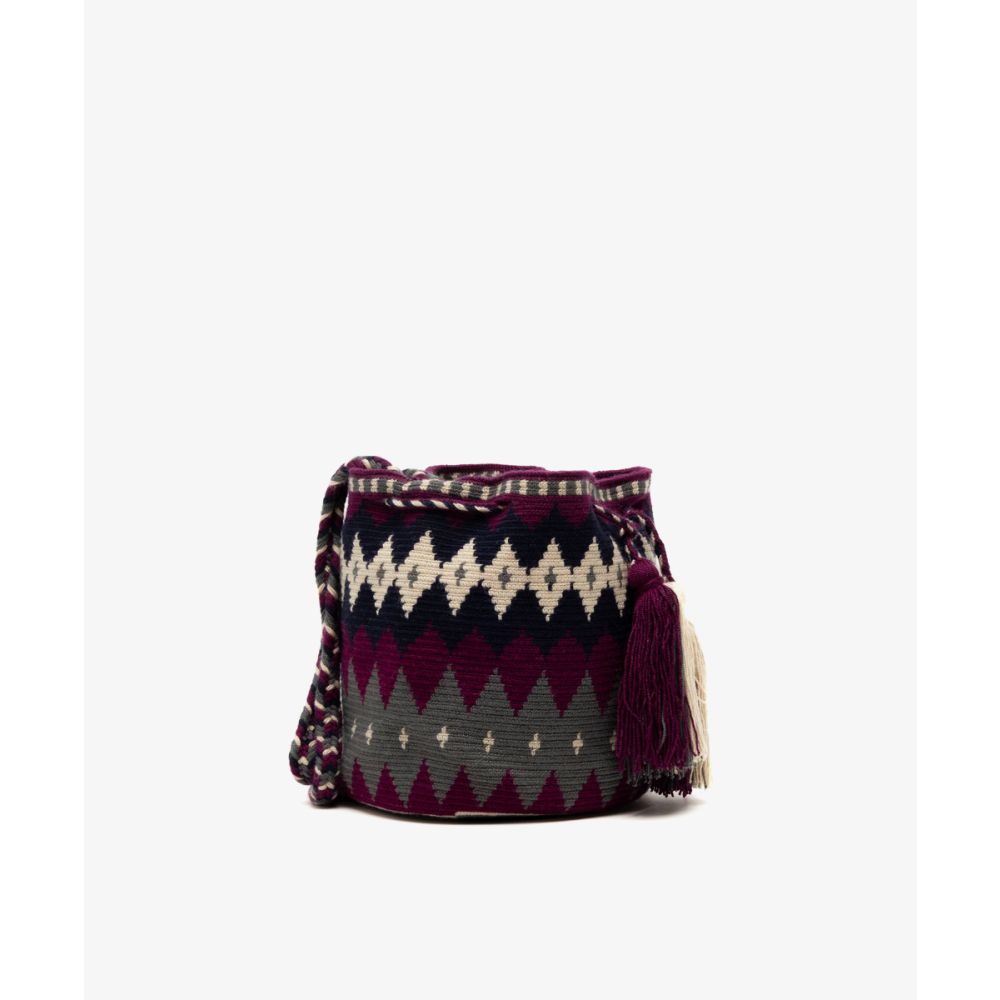 BOLSO CRUZADO M - VALERIE - GRANATE Y GRIS