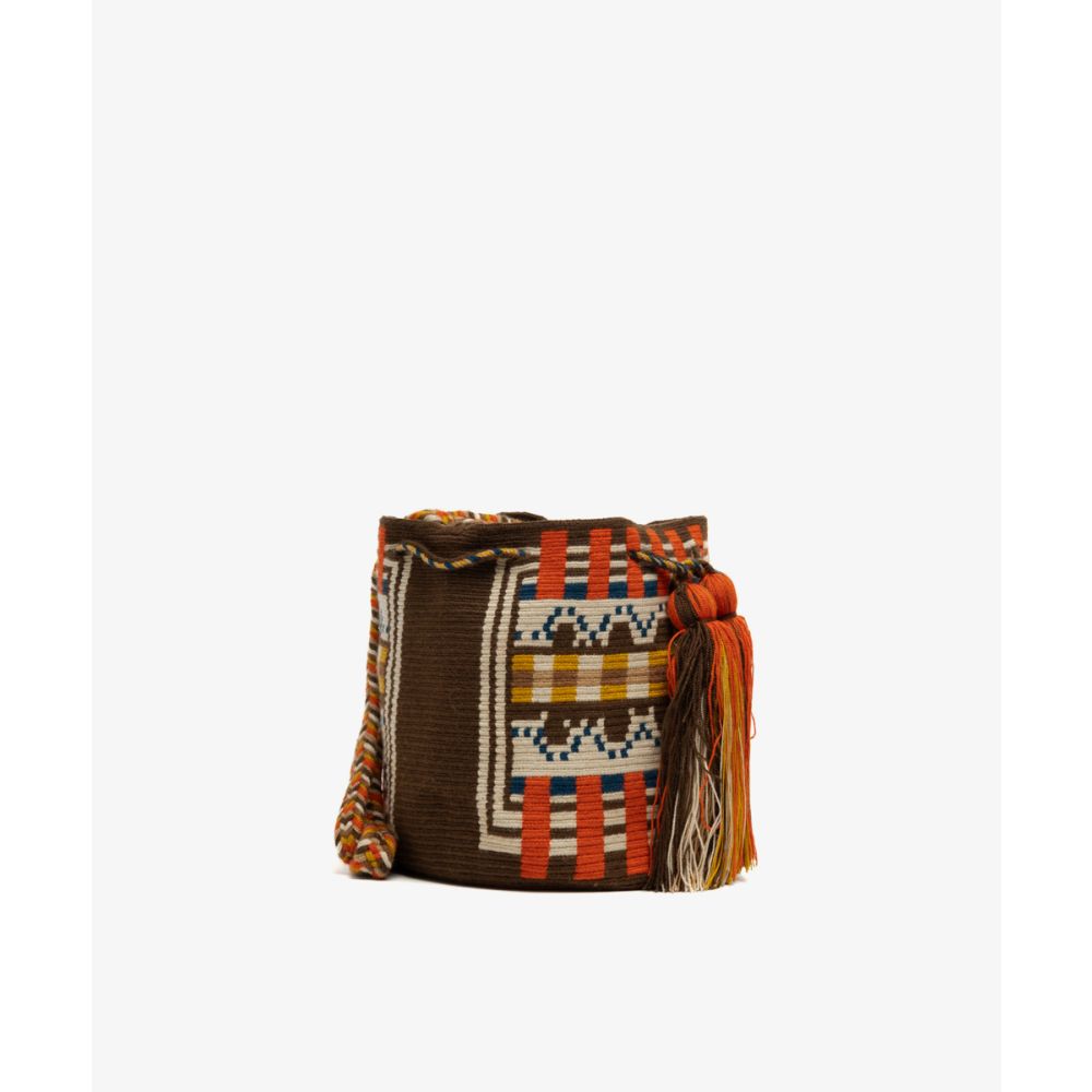 BOLSO CRUZADO M - ELEANOR - MARRÓN Y NARANJA
