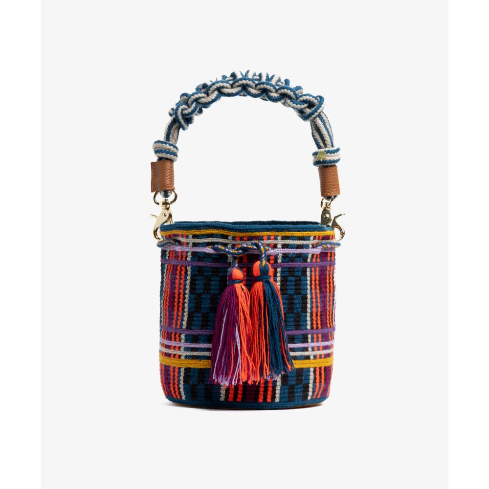 Crossbody Bag M with short macrame handle - 
