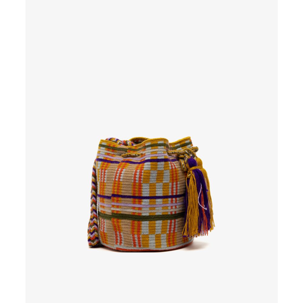 Crossbody Bag M - MILDRED - MUSTARD & LIGHT BLUE