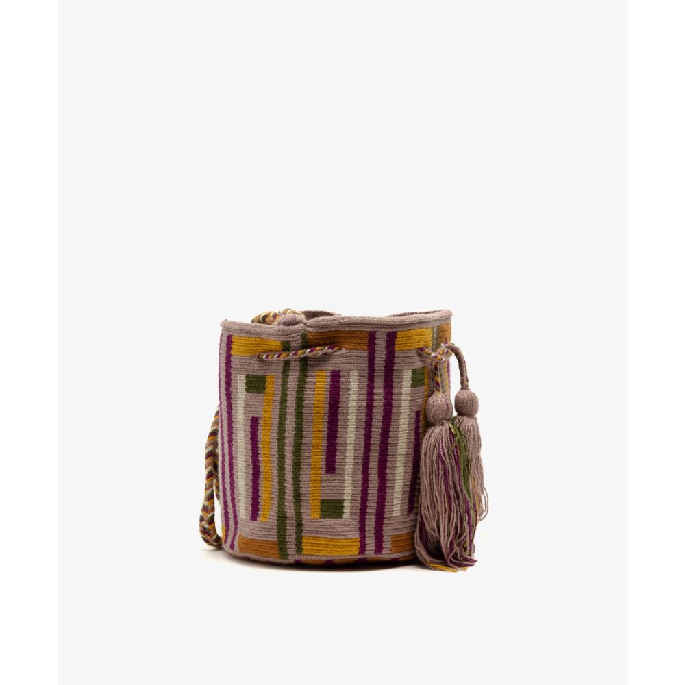 BOLSO CRUZADO M - LUCINDA - VIOLETA Y MULTICOLOR