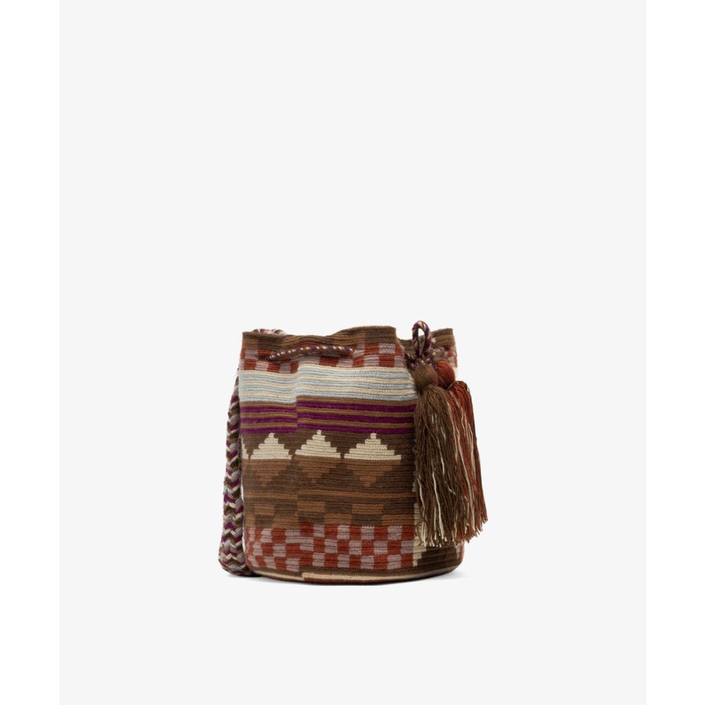 BOLSO CRUZADO M -  FELICITY- MORADO Y MARRON
