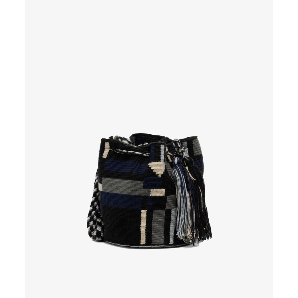 Crossbody Bag M - WAYUU - BLACK & NAVY BLUE