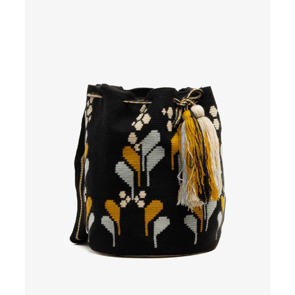 Bolso Cruzado L - ELODIE - NEGRO Y MOSTAZA