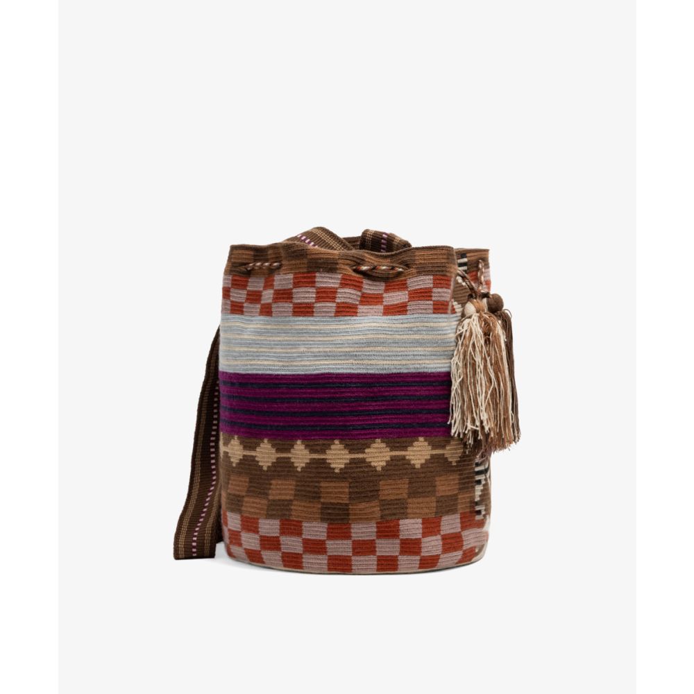Crossbody Bag L - FELICITY- PURPLE & BROWN 