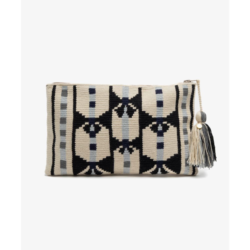 Clutch Bag- CIRCINUS - BEIGE & LIGHT GREY