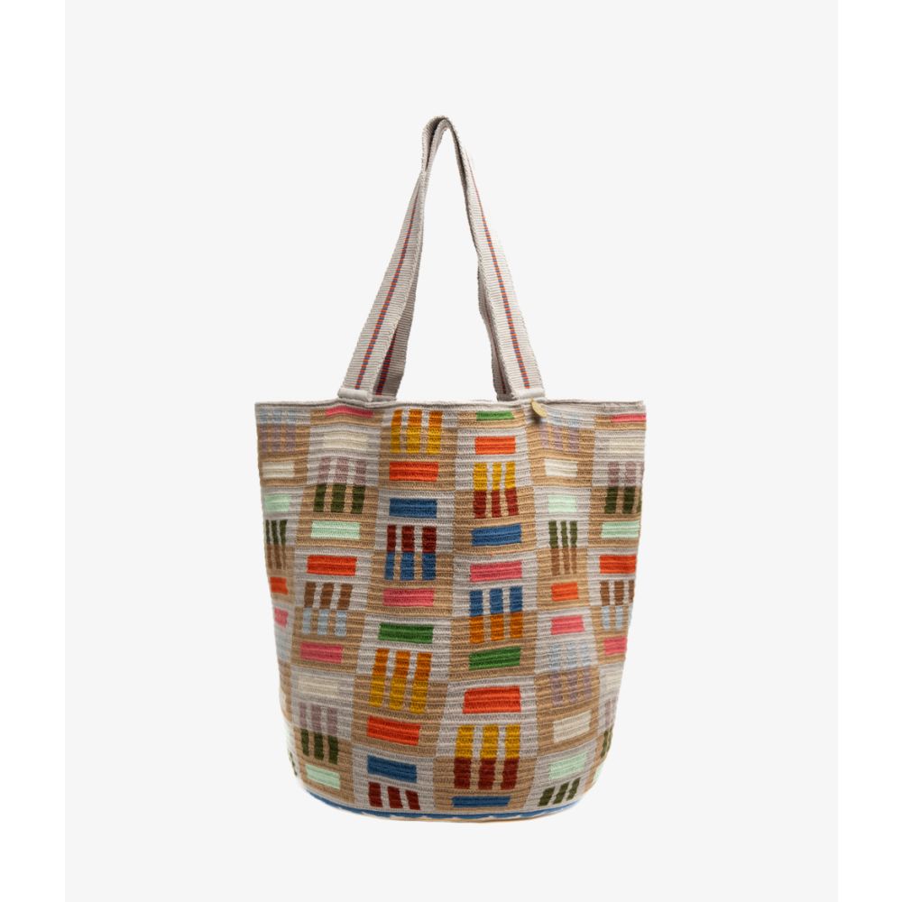 Bolso Tote - WOLF - TOSTADO Y GRIS