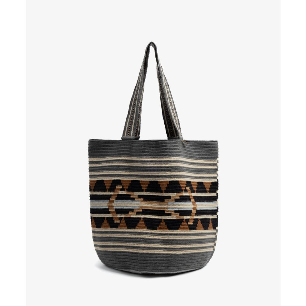 Bolso Tote - EASEL - Gris y Marrón