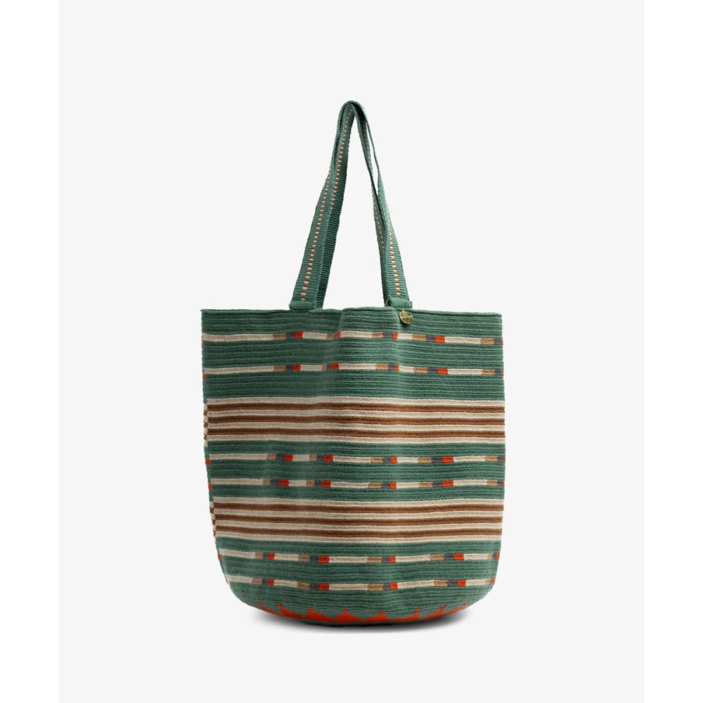 Tote Bag - ANTLIA - Jade green & BEIGE