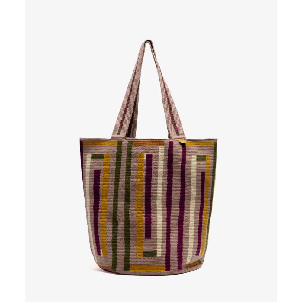 Bolso Tote - LUCINDA- VIOLETA Y MULTICOLOR