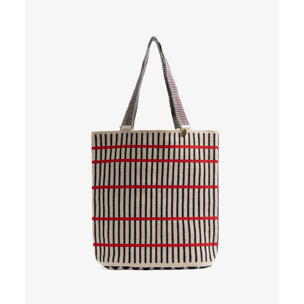 Liam Bag -  PEACOCK - BEIGE & NAVY BLUE