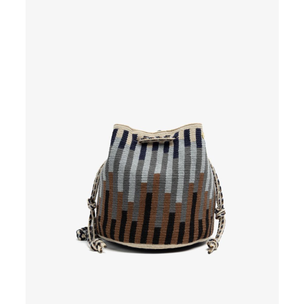 BOLSO MITRA -  LYNX - MARRÓN Y GRIS