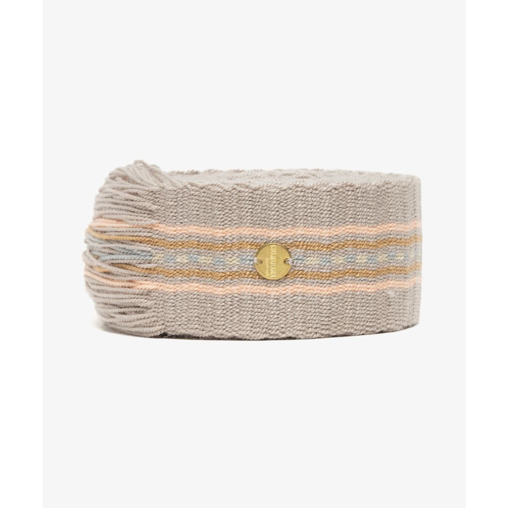 Belt with fringes- beige & pink